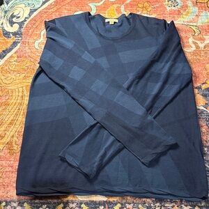 Burberry Navy Check Long Sleeve Shirt